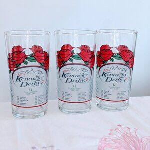 VTG Set of 3 Kentucky Derby Mint Julep Glasses 2001 127th Run Official Tumbler